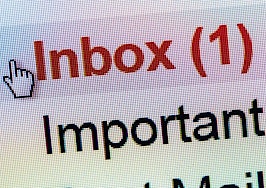 A close up of an email inbox