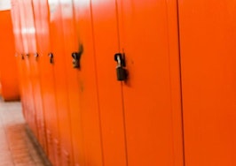 run-down lockers in a school
