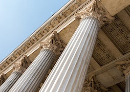 Courthouse pillars at an angle