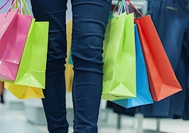A woman carrying shopping bags