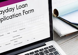 A payday loan application on a computer