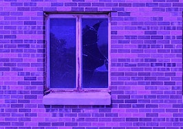 Purplebricks with shattered windows