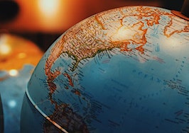 Globe showing North America, United States, South America, Central America, parts of Europe