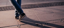 Person walking shoes feet