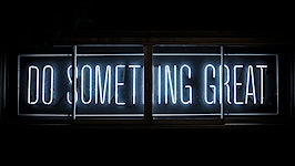 neon sign saying do something great